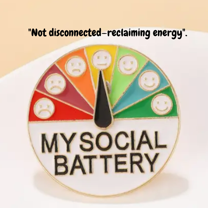 Social Battery Brooch – Introvert Indicator 2.0 - Funny Introvert Pin for Mood & Energy Levels