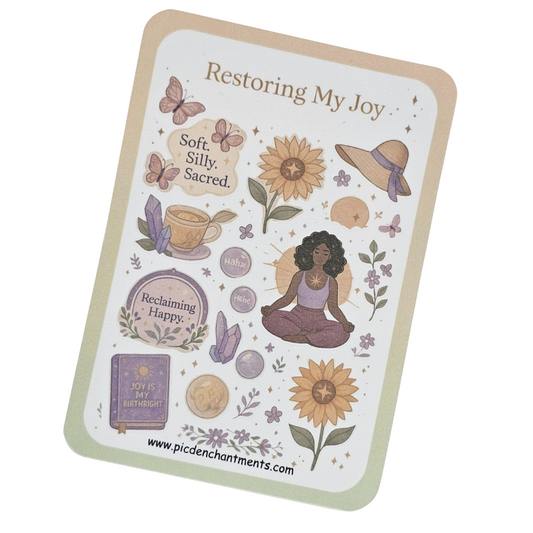Restoring My Joy – Soft. Silly. Sacred. Affirmation Sticker Sheet
