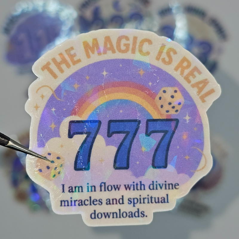 Holographic Angel Number Sticker Pack – 111 to 999 Spiritual Affirmation Decals for Manifestation & Alignment