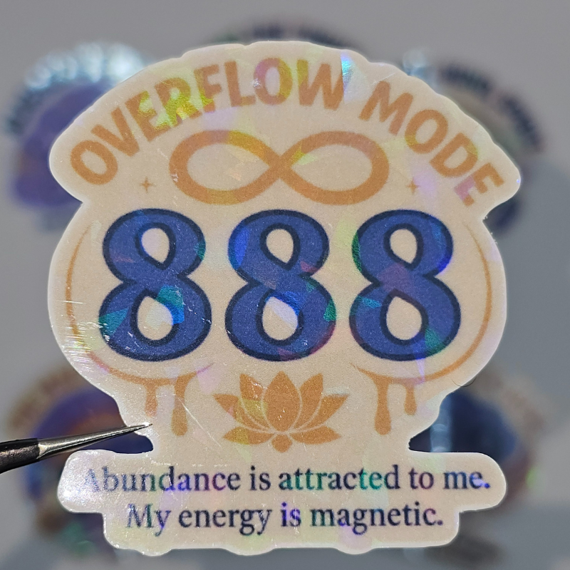 Holographic Angel Number Sticker Pack – 111 to 999 Spiritual Affirmation Decals for Manifestation & Alignment