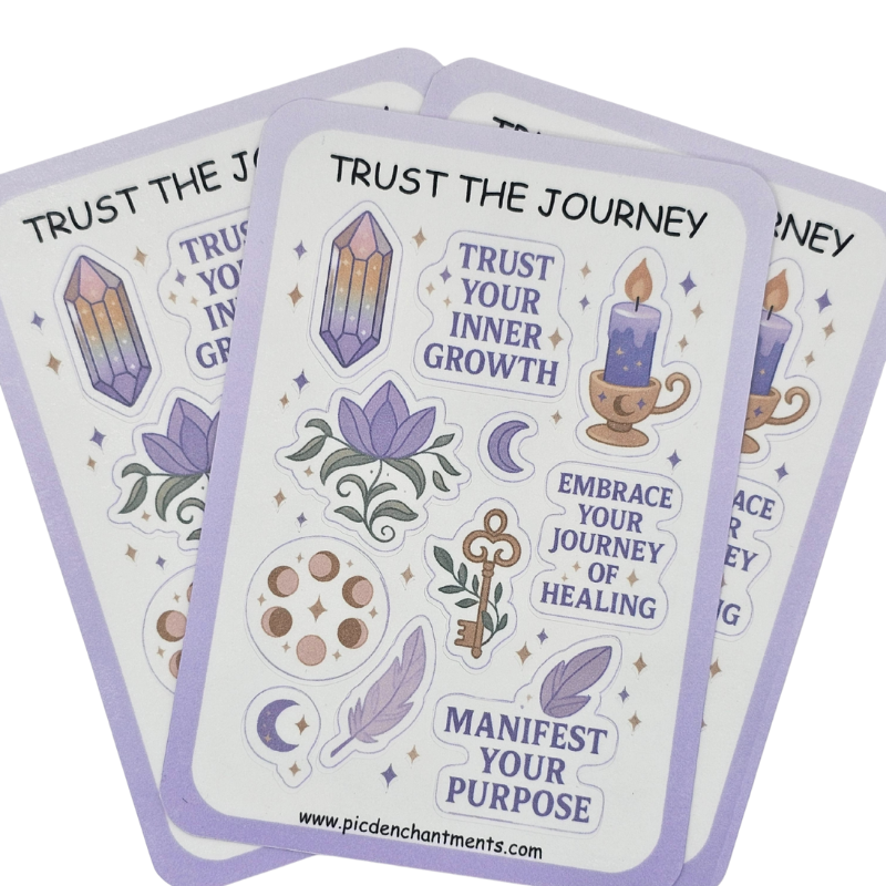 Trust the Journey" Affirmation Sticker Sheet – Healing, Growth & Purpose-Inspired Stickers