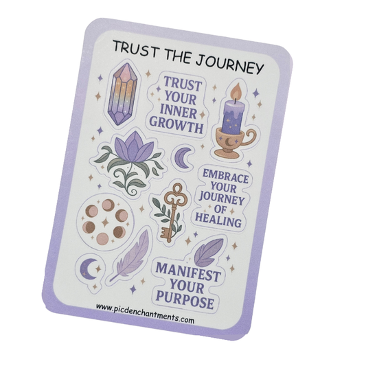 Trust the Journey" Affirmation Sticker Sheet – Healing, Growth & Purpose-Inspired Stickers